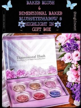 🆕️BAKED BLUSH🌹6 DIMENSIONAL BAKED BLUSH/ EYESHADOW/HIGHLIGHT IN 1 GIFT BOX